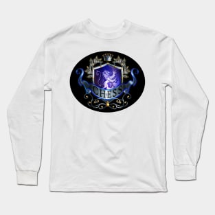 Chess Shield with White Dragon Long Sleeve T-Shirt